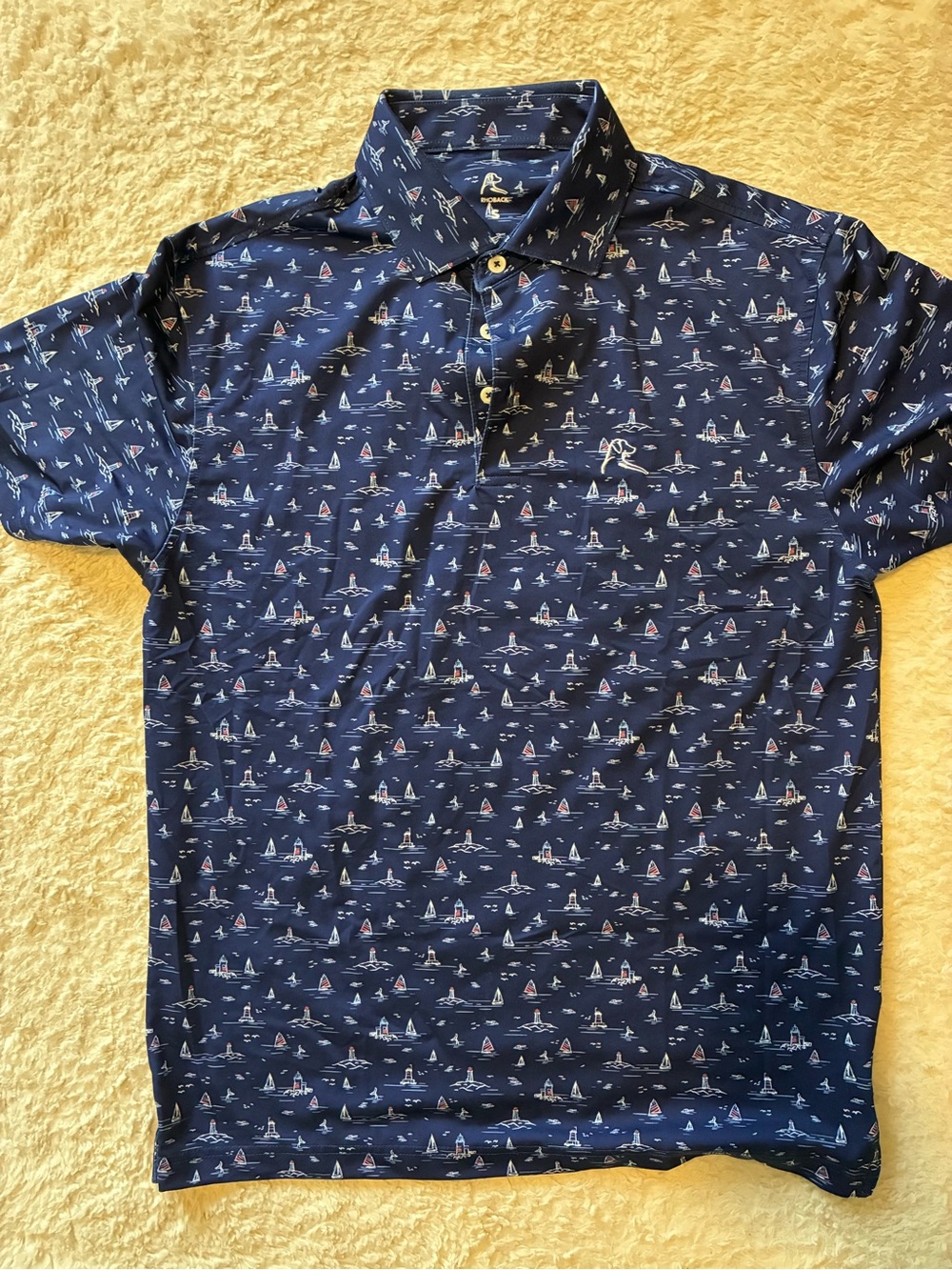 Rhoback Coastal New England Navy Polo Shirt - Men's